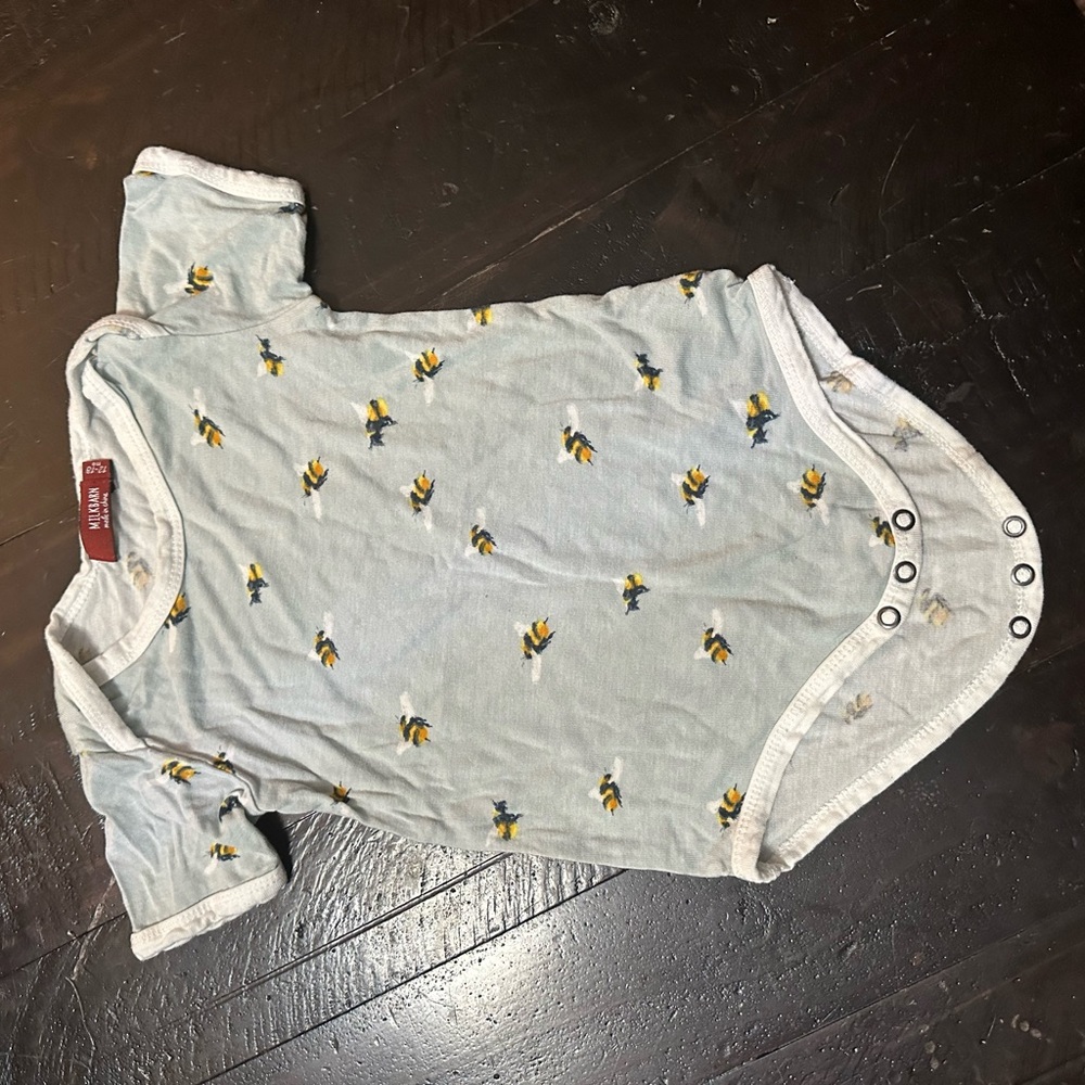 Milkbarn Blue and Yellow Kids Bodysuit